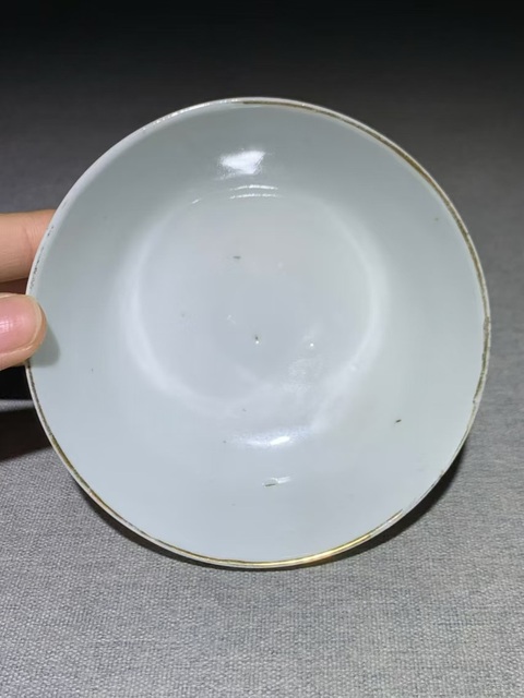 古玩陶瓷（虧出，不議價）民國油粉彩丹鶴朝陽圖茶碗拍賣，當前價格1500元