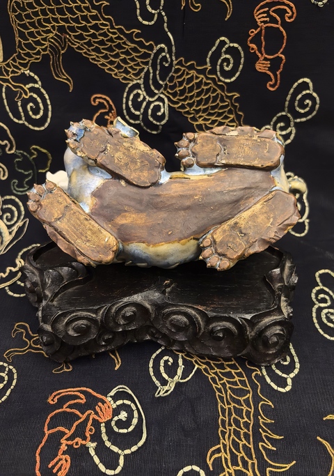 古玩陶瓷清中期鈞釉獅子擺件拍賣，當(dāng)前價(jià)格11888元