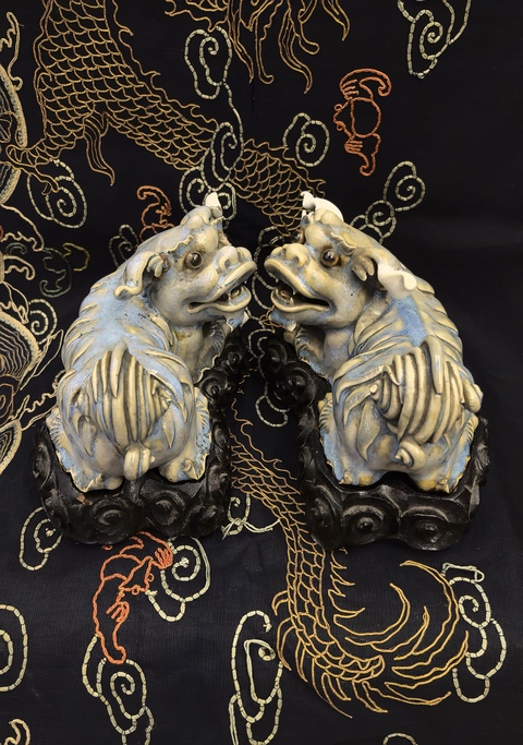 古玩陶瓷清中期鈞釉獅子擺件拍賣，當(dāng)前價(jià)格11888元