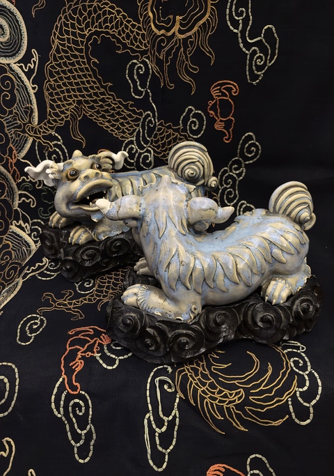 古玩陶瓷清中期鈞釉獅子擺件拍賣，當(dāng)前價(jià)格11888元