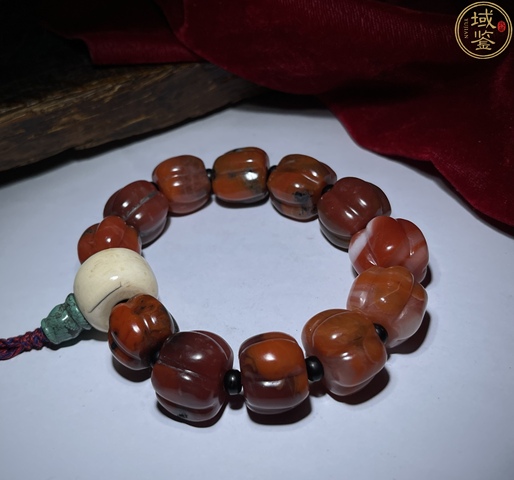 古玩玉器天然南紅瑪瑙瓜愣珠拍賣，當前價格1580元