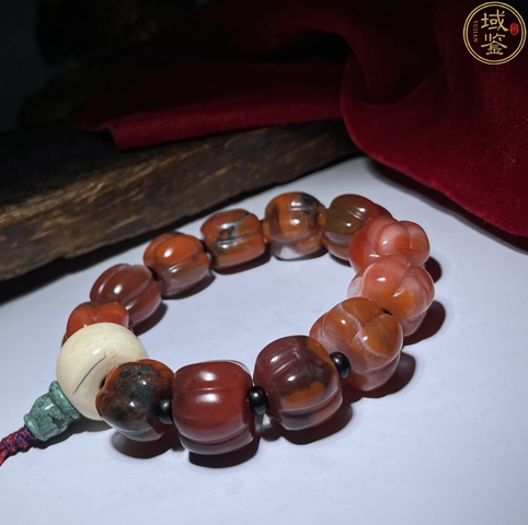 古玩玉器天然南紅瑪瑙瓜愣珠拍賣，當前價格1580元