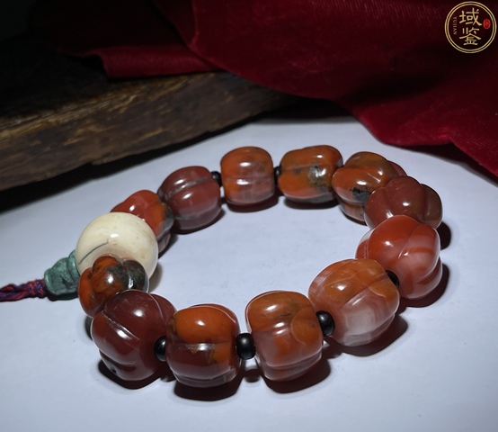 古玩玉器天然南紅瑪瑙瓜愣珠拍賣，當前價格1580元