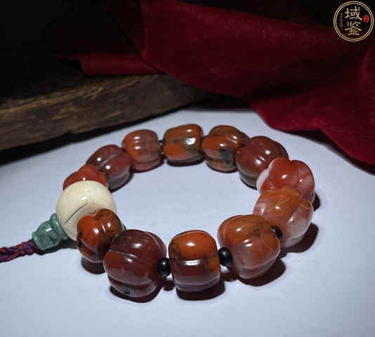 古玩玉器天然南紅瑪瑙瓜愣珠拍賣，當前價格1580元