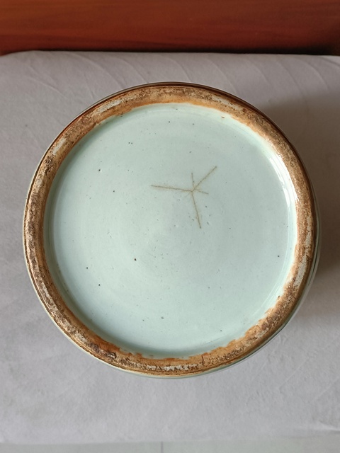 古玩陶瓷豆青釉青花鳳凰牡丹花紋冬瓜罐拍賣，當前價格890元
