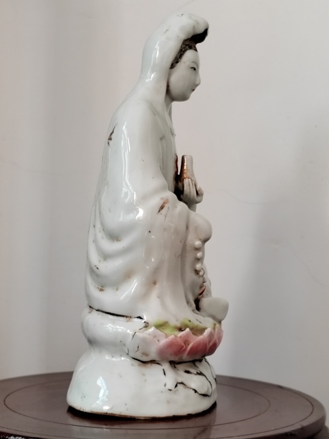 古玩陶瓷觀音塑像拍賣,當前價格280元