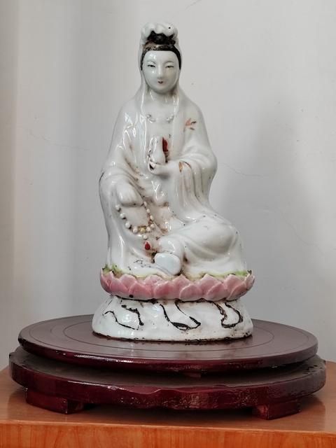 古玩陶瓷觀音塑像拍賣,當前價格280元