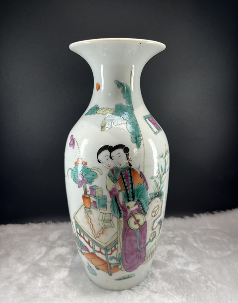 古玩陶瓷粉彩人物觀音瓶拍賣，當前價格5600元
