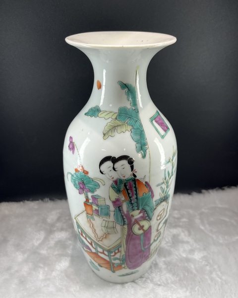 古玩陶瓷粉彩人物觀音瓶拍賣，當前價格5600元