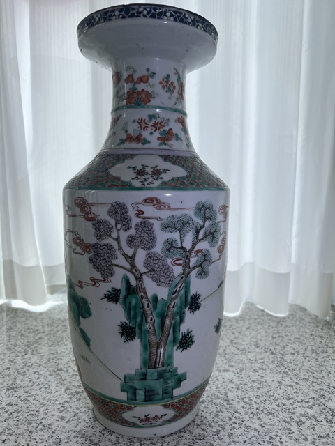 古玩陶瓷五彩人物故事紋盤口瓶拍賣，當前價格4788元