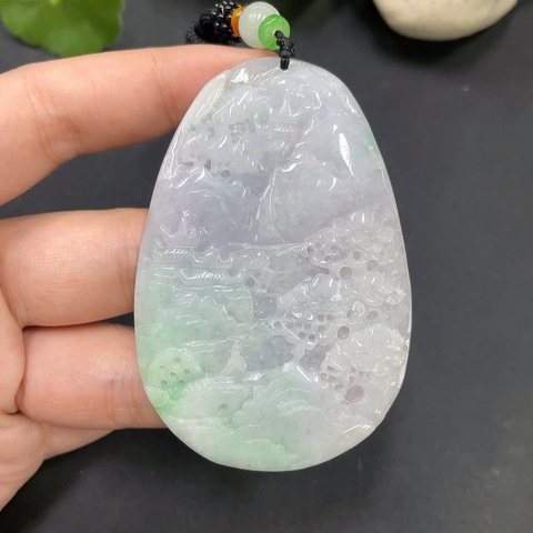 古玩玉器196天然翡翠山水紋飾掛件拍賣,當(dāng)前價(jià)格360元