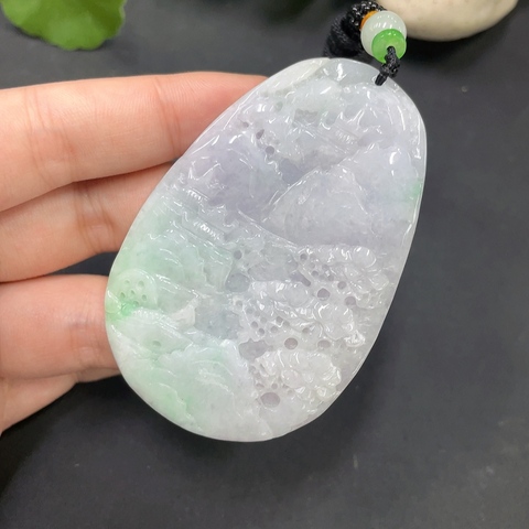 古玩玉器196天然翡翠山水紋飾掛件拍賣,當(dāng)前價(jià)格360元