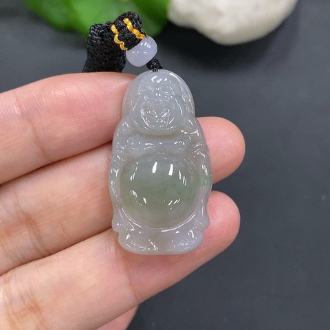 古玩玉器199天然翡翠佛公掛件(正冰種)拍賣,當前價格380元
