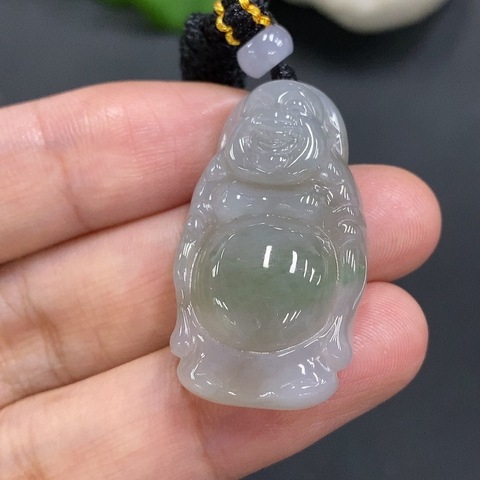 古玩玉器199天然翡翠佛公掛件(正冰種)拍賣,當前價格380元