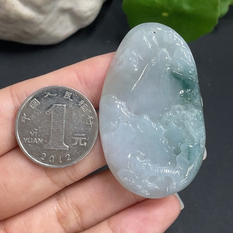 古玩玉器201天然翡翠掛件拍賣，當前價格350元