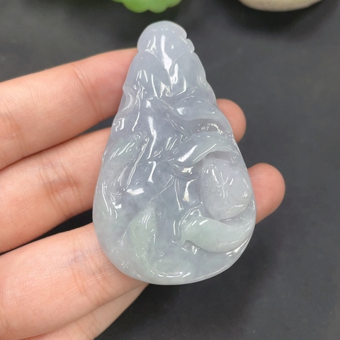 古玩玉器202天然翡翠觀音掛件拍賣,當前價格330元