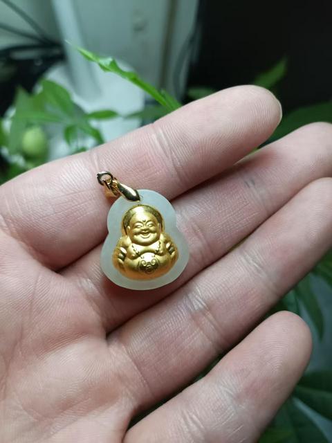 古玩玉器金鑲和田玉“佛公”掛件拍賣,當(dāng)前價格350元