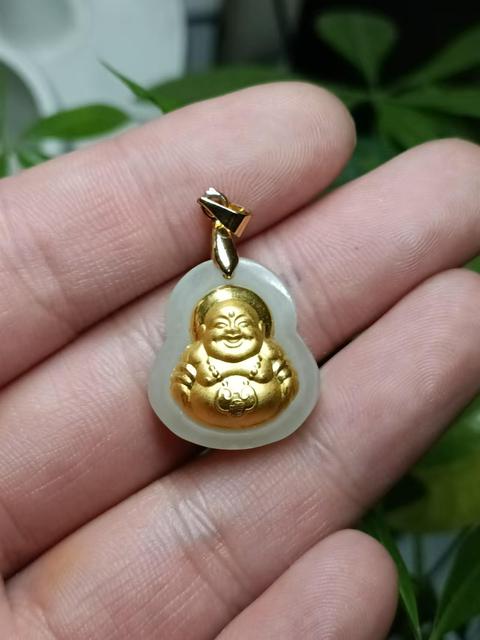 古玩玉器金鑲和田玉“佛公”掛件拍賣,當(dāng)前價格350元