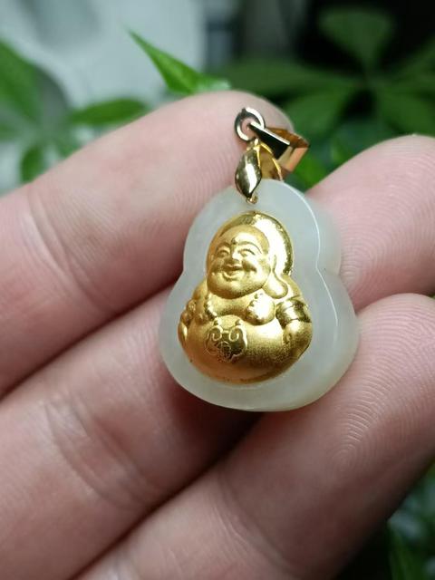 古玩玉器金鑲和田玉“佛公”掛件拍賣,當(dāng)前價格350元