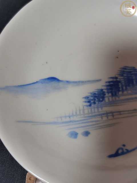 古玩陶瓷藍料彩山水人物盤拍賣,當前價格158元