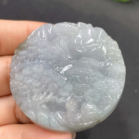 209翡翠山水紋飾佩拍賣，當前價格290元