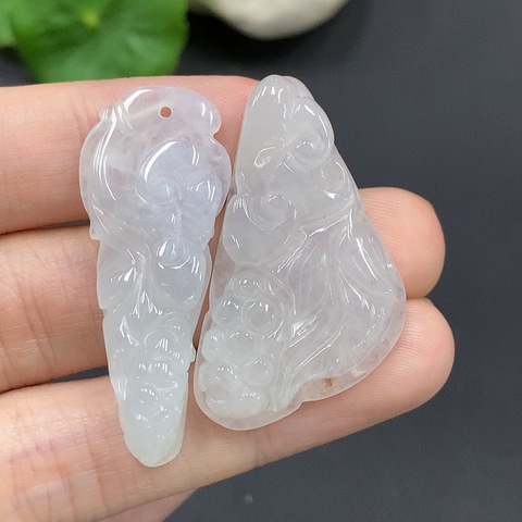 古玩玉器212天然翡翠掛件兩件一手走拍賣，當(dāng)前價(jià)格450元