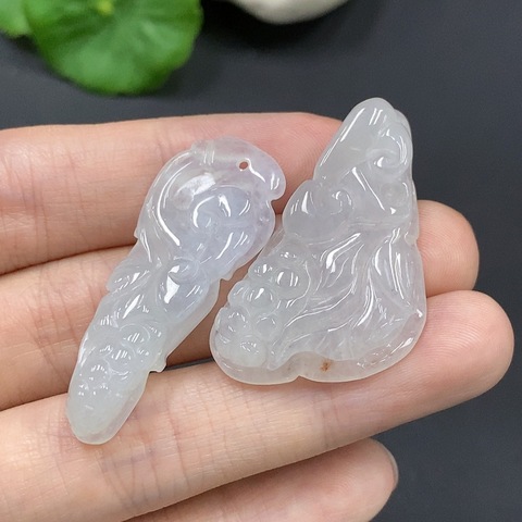 古玩玉器212天然翡翠掛件兩件一手走拍賣，當(dāng)前價(jià)格450元