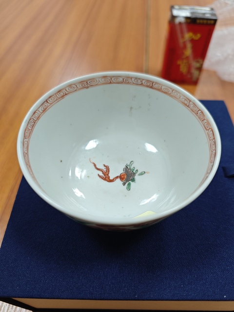 古玩陶瓷清康熙 青花五彩海水八怪碗拍賣，當前價格12000元