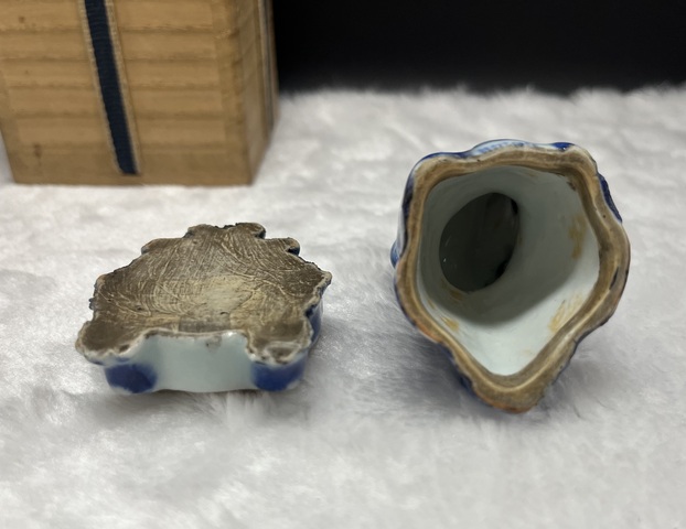 古玩陶瓷清中晚·青花獅子香薰擺件真品鑒賞圖