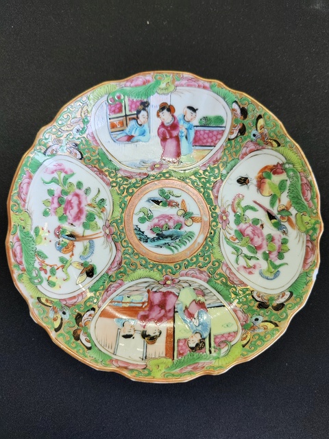 古玩陶瓷清咸豐廣彩盤拍賣，當前價格488元