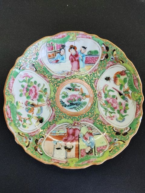 古玩陶瓷清咸豐廣彩盤拍賣，當前價格488元