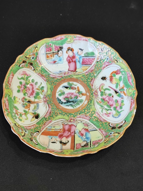 古玩陶瓷清咸豐廣彩盤拍賣，當前價格488元