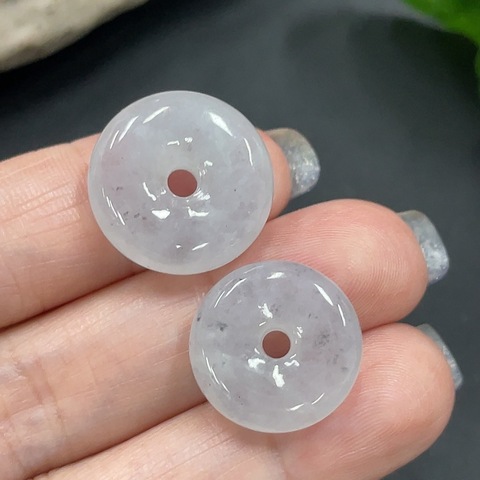 古玩玉器217天然翡翠平安扣兩件一手走（正冰種）拍賣，當前價格298元