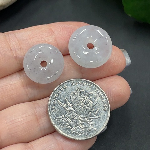 古玩玉器217天然翡翠平安扣兩件一手走（正冰種）拍賣，當前價格298元