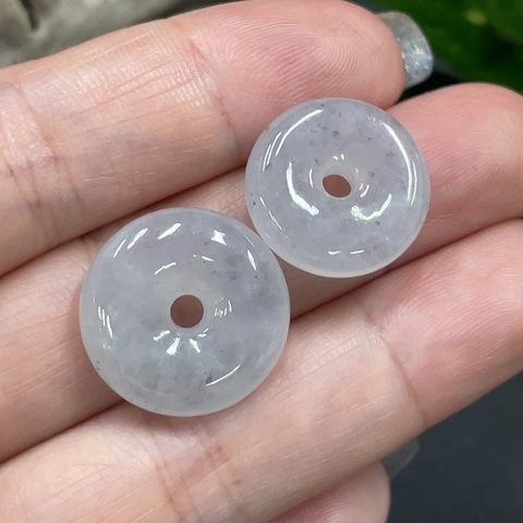 古玩玉器217天然翡翠平安扣兩件一手走（正冰種）拍賣，當前價格298元