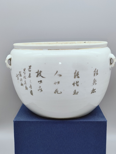 古玩陶瓷清末民初,紅樓夢(mèng)詩文粉彩罐拍賣,當(dāng)前價(jià)格999元