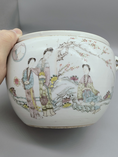 古玩陶瓷清末民初,紅樓夢(mèng)詩文粉彩罐拍賣,當(dāng)前價(jià)格999元