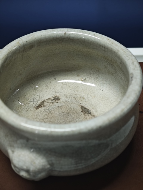 古玩陶瓷哥釉開片雙耳琴爐拍賣，當前價格680元