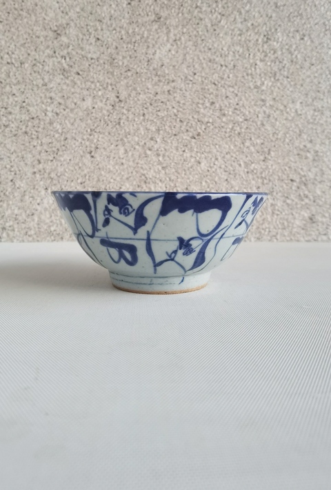 古玩陶瓷青花靈芝花卉紋碗拍賣，當前價格680元