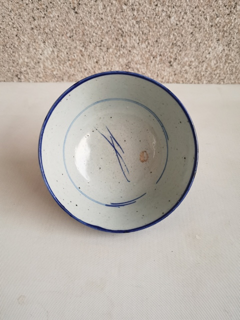 古玩陶瓷青花靈芝花卉紋碗拍賣，當前價格680元