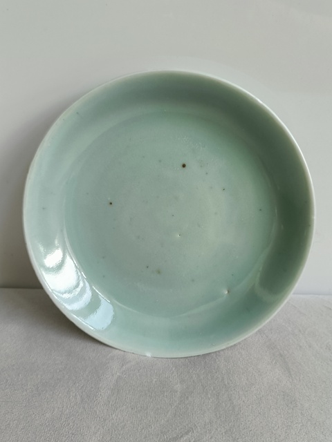 古玩陶瓷豆青釉盤拍賣，當前價格168元