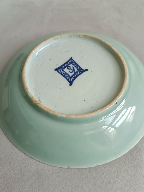 古玩陶瓷豆青釉盤拍賣，當前價格168元