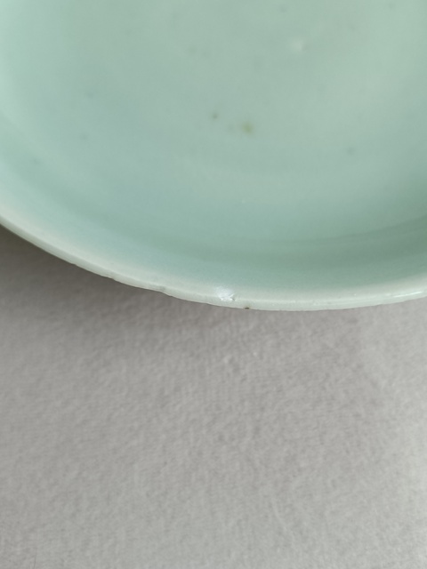 古玩陶瓷豆青釉盤拍賣，當前價格168元