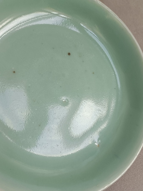 古玩陶瓷豆青釉盤拍賣，當前價格168元