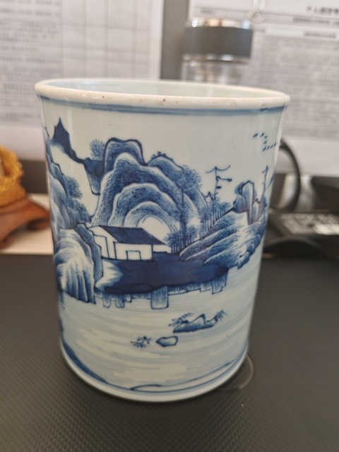 古玩陶瓷青花筆筒拍賣，當前價格15000元