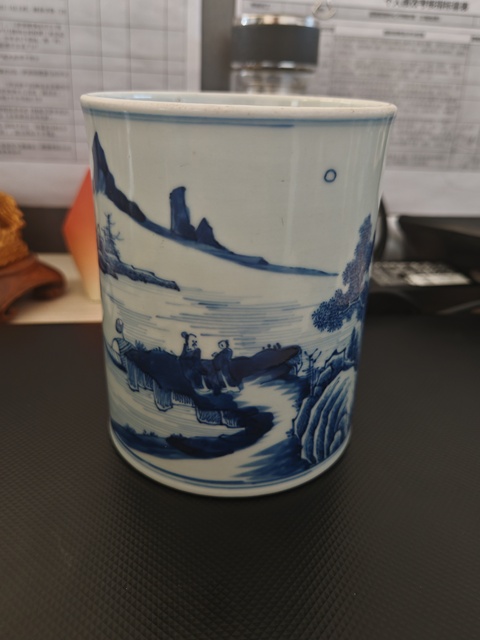 古玩陶瓷青花筆筒拍賣，當前價格15000元