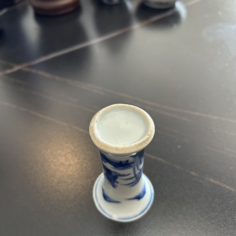 古玩陶瓷青花山水人物紋小花觚拍賣，當前價格3000元