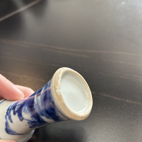 古玩陶瓷青花山水人物紋小花觚拍賣，當前價格3000元