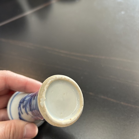古玩陶瓷青花山水人物紋小花觚拍賣，當前價格3000元