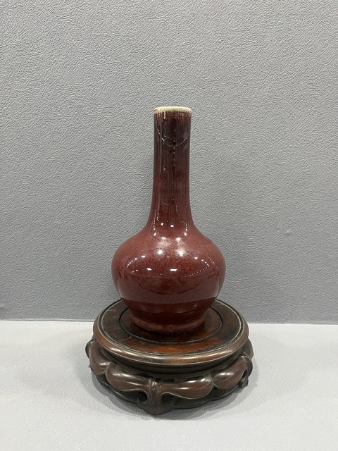 古玩陶瓷鈞紅釉天球瓶拍賣,當(dāng)前價格5500元